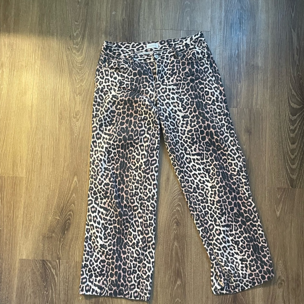 PacSun Animal Print Jeans - Black and Tan